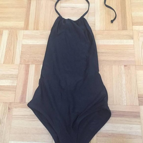 ASOS BLACK halter one piece swim suit - new! US size 0 - Picture 3 of 8